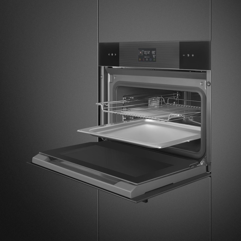 Horno Smeg SO4102S3B3, compacto que comb